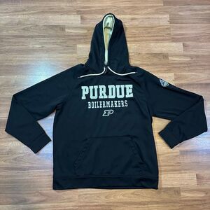 Purdue University Purdue Boilermakers Hoodie Sweatshirt Black | Men Size XL